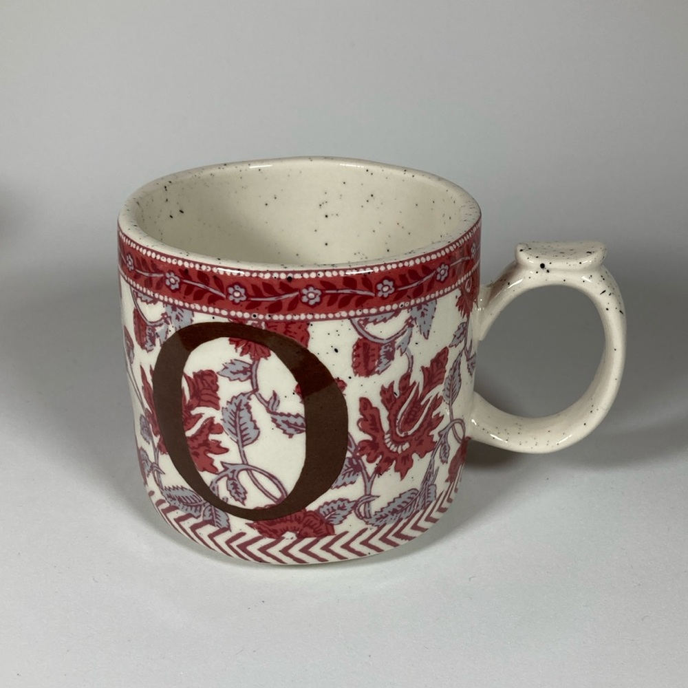 Anthropologie "O" Floral Mug